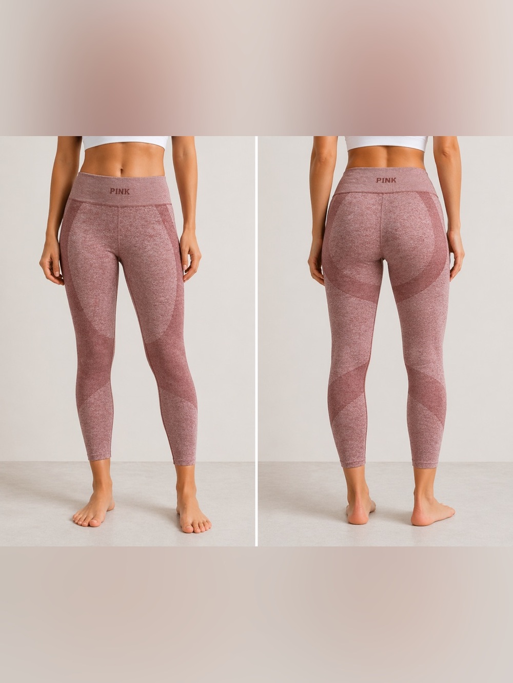 PINK Active Victoria’s Secret Leggings WMN L Mauve High Rise Athletic Sculpt Gym